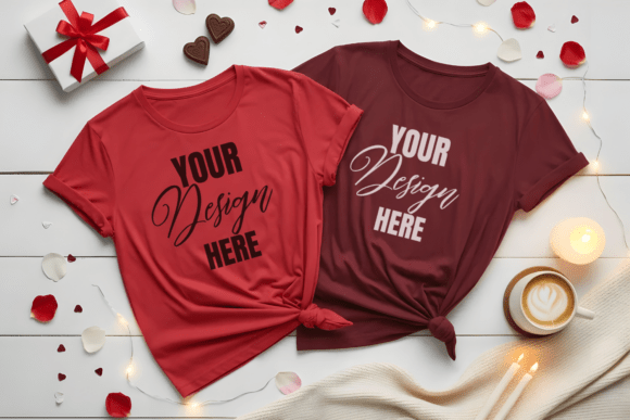 Download Flat Lay Valenitne T-Shirt Mockup - Premium Resources