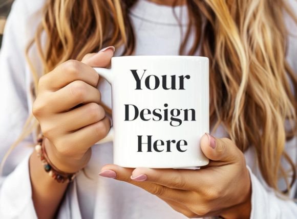 Download Girl Holding Coffee Mug Mockup PSD - Mug mockup Collection