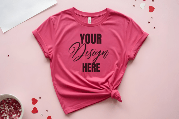 Download Flat Lay Valenitne T-Shirt Mockup - Premium Resources