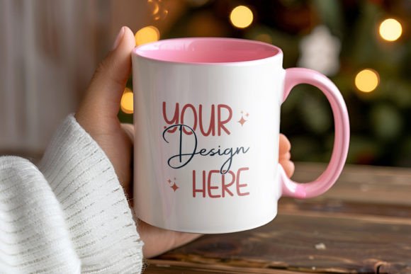 Download Coffee Mug Mockup, Pink Inner &amp; Handle - Mug mockup Collection