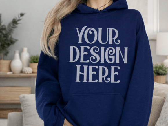 Download Gildan 18500 Navy Hooded Mockup - Premium Bundle