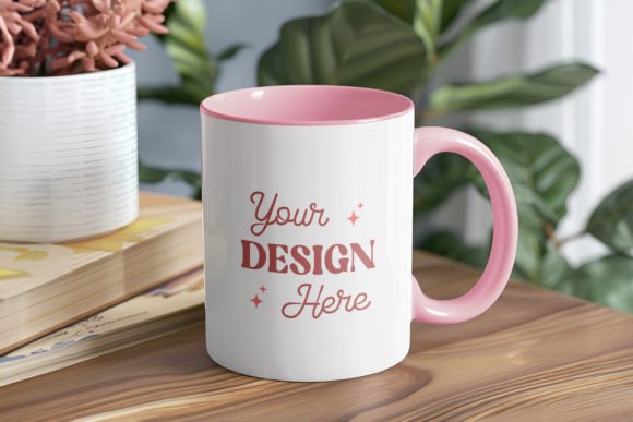 Download Coffee Mug Mockup, Pink Inner &amp; Handle - Mug mockup Collection