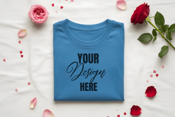 Download Flat Lay Valenitne T-Shirt Mockup - Premium Resources